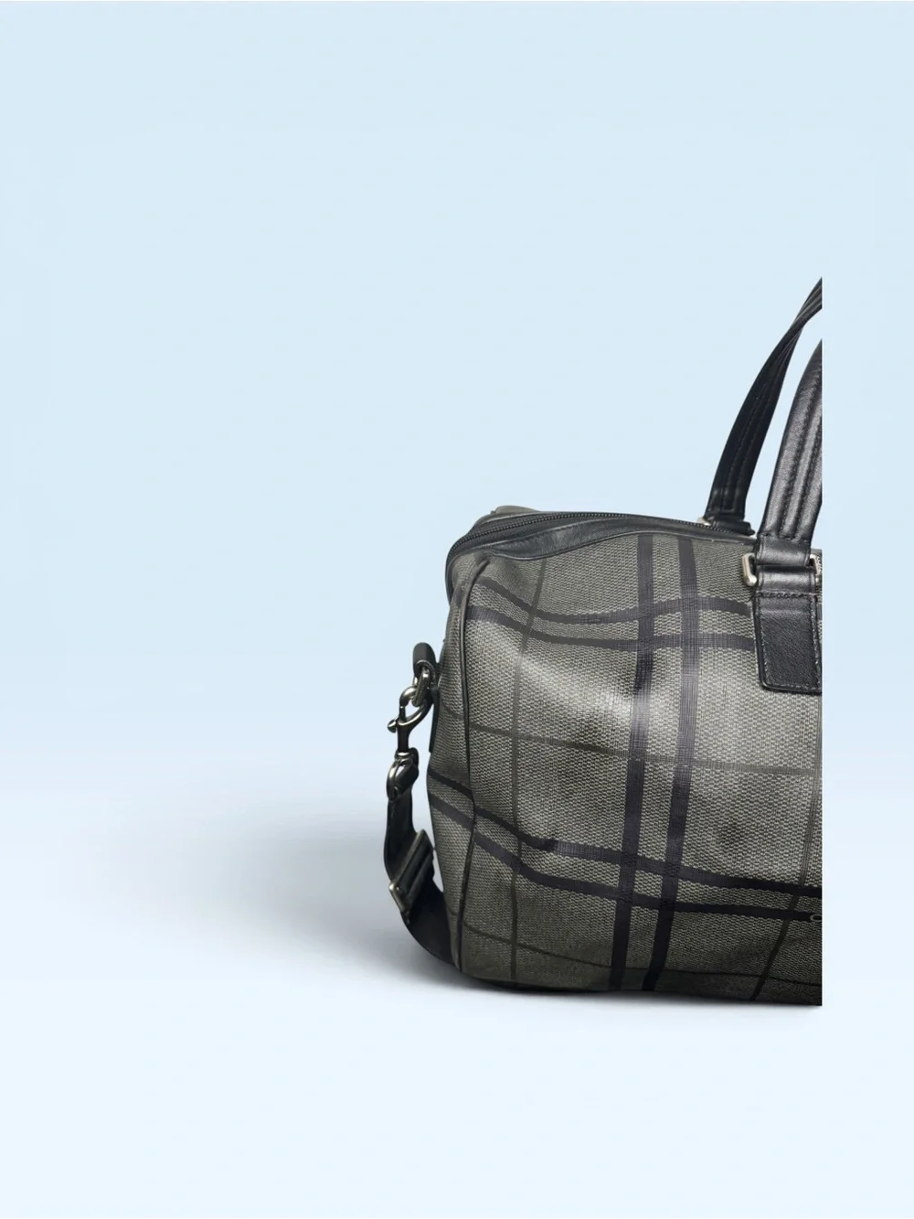 Coach Duffle Black Gray Weekender - Picture 4 of 13